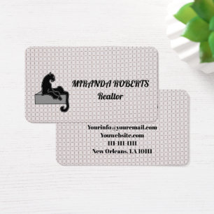 Cartes De Visite Agent immobilier noir et blanc Ajouter