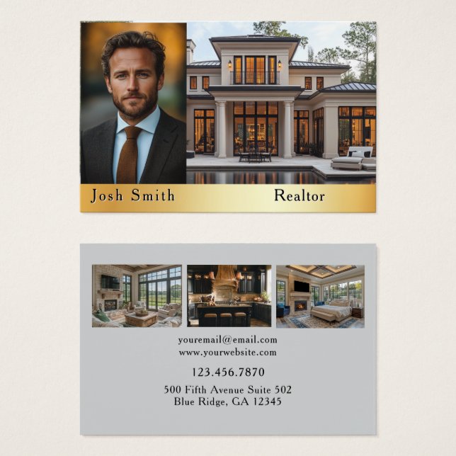 Cartes De Visite Agent immobilier Realtor (Devant & derrière)