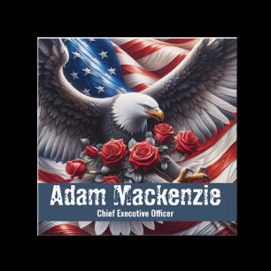 Cartes de visite aigle drapeau américain patriotiq
