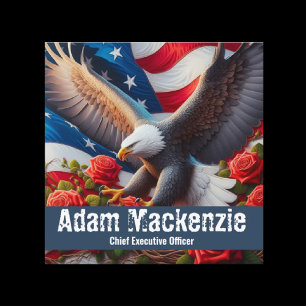 Cartes de visite aigle drapeau américain patriotiq