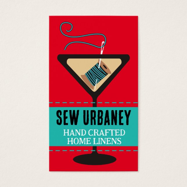 Cartes De Visite Aiguille en verre Martini et étiquette cadeau à co (Devant)