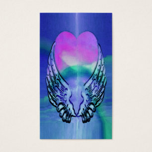 Cartes De Visite ailes commémoratives de coeur et d'ange de la