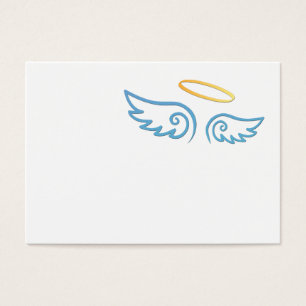 Cartes De Visite Ailes d'ange de bleus layette avec le halo