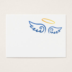Cartes De Visite Ailes royales d'ange bleu avec le halo