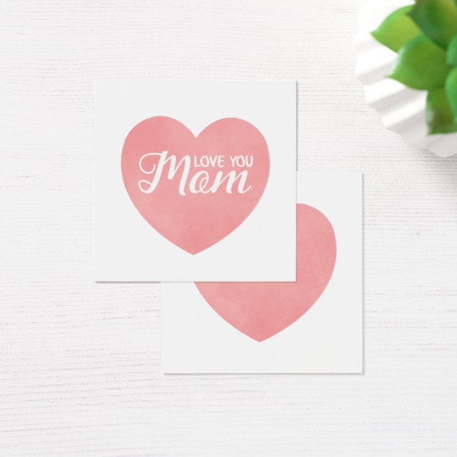 Cartes De Visite Aimez-vous maman texte, le coeur rose du jour de l (Bureau)