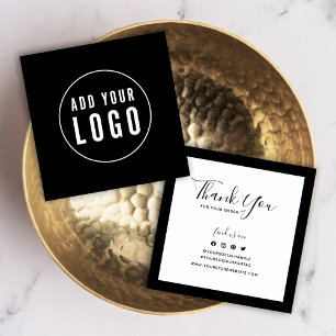 Cartes De Visite Ajouter Logo Bordure modifiable Merci social Inser
