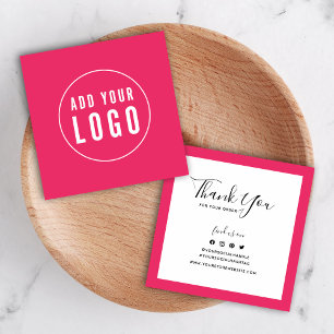 Cartes De Visite Ajouter Logo Bordure modifiable Merci social Inser