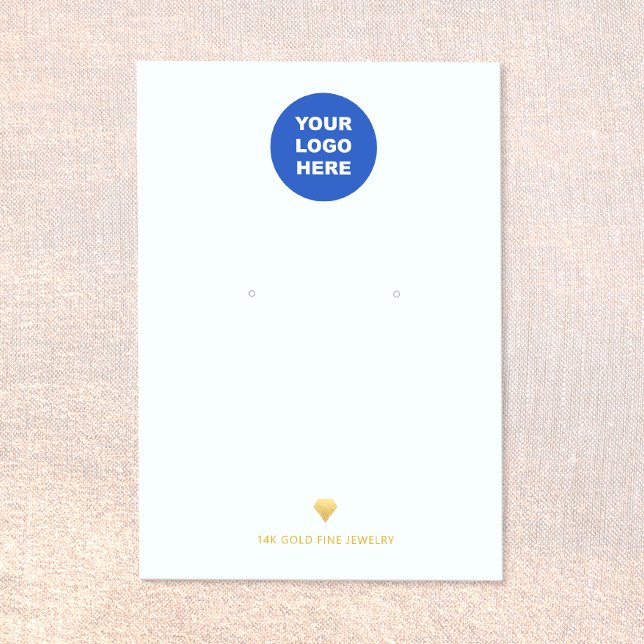 Cartes De Visite Ajouter Logo Earring Display Card Gold Diamond Ico (Créateur téléchargé)