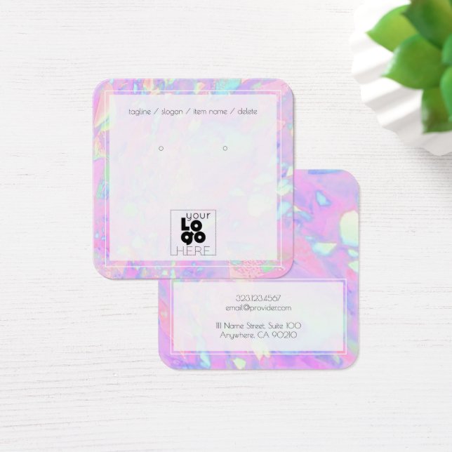 Cartes De Visite Ajouter Logo Iridescente Opal Marble Elevage Displ (Bureau)