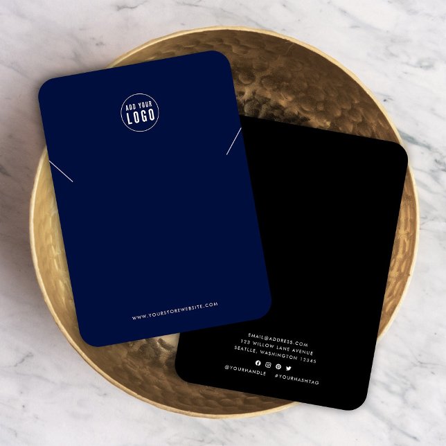 Cartes De Visite Ajouter Logo Moderne Couleur Personnalisée Collier (Créateur téléchargé)