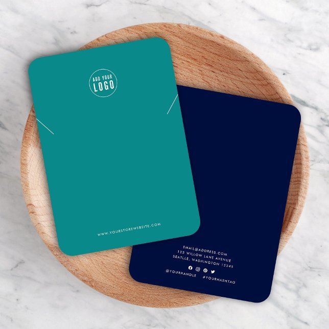 Cartes De Visite Ajouter Logo Moderne Couleur Personnalisée Collier (Créateur téléchargé)