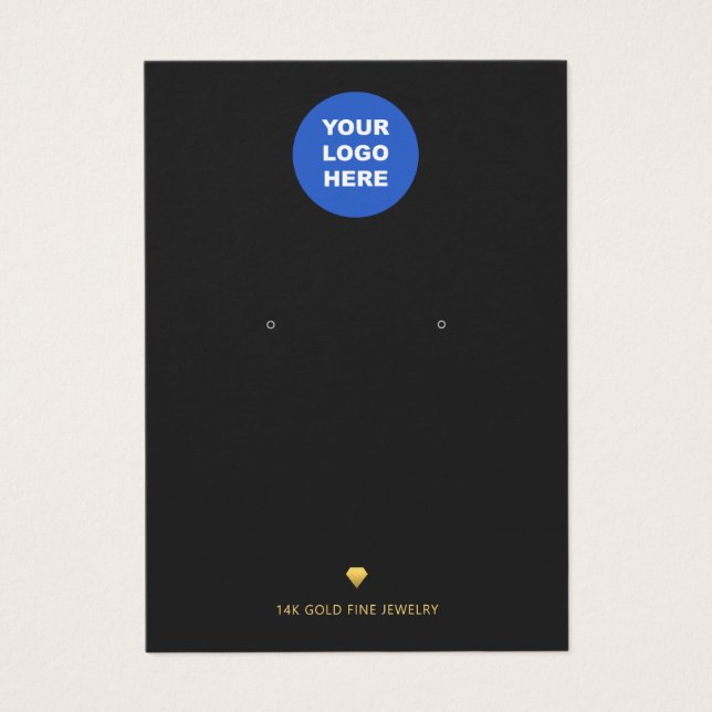 Cartes De Visite Ajouter Logo Noir Écran d'oreille Or Diamant Icône (Devant)