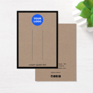 Cartes De Visite Ajouter un logo Brown Kraft Bordure Écran à cheveu