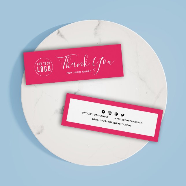 Cartes De Visite Ajouter un logo Merci de médias sociaux Couleur mo (Créateur téléchargé)