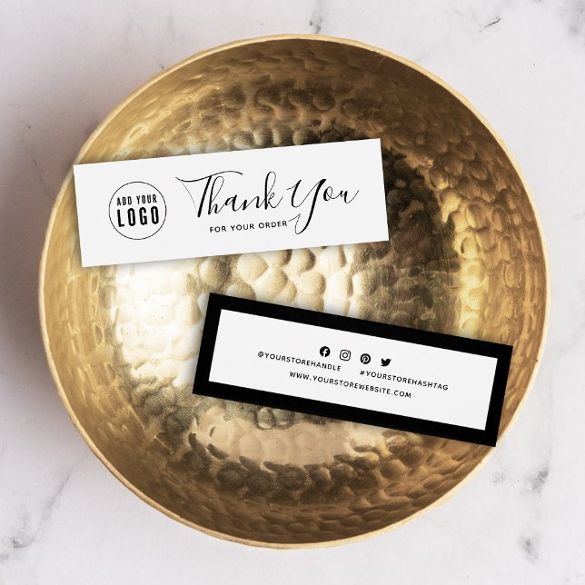 Cartes De Visite Ajouter un logo Merci de médias sociaux Couleur mo (Créateur téléchargé)