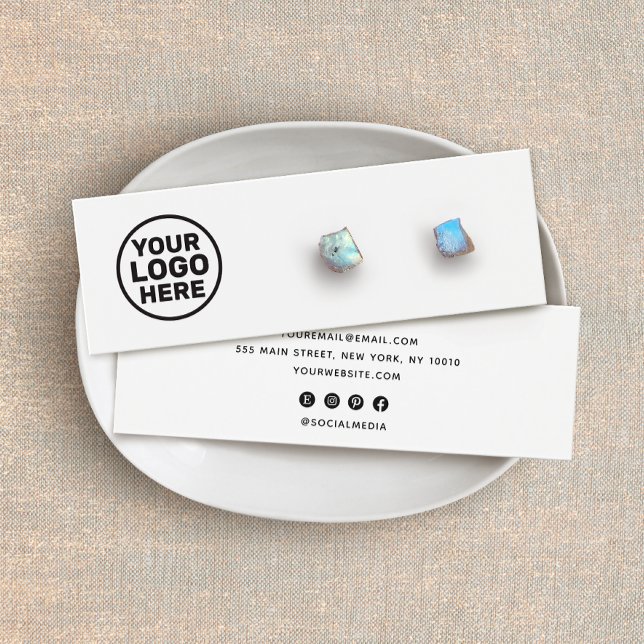 Cartes De Visite Ajouter Un Logo Personnalisé Blanc Écran Porte-ore (Créateur téléchargé)