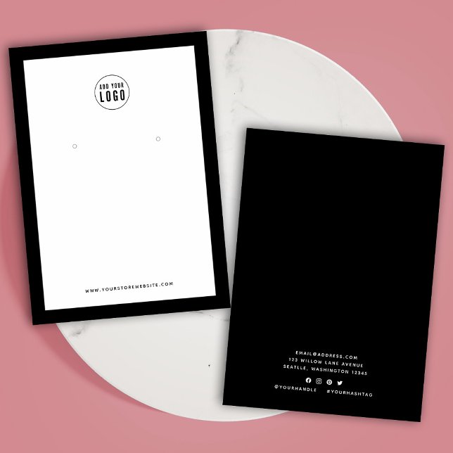 Cartes De Visite Ajouter un logo personnalisé Couleur de la bordure (Créateur téléchargé)