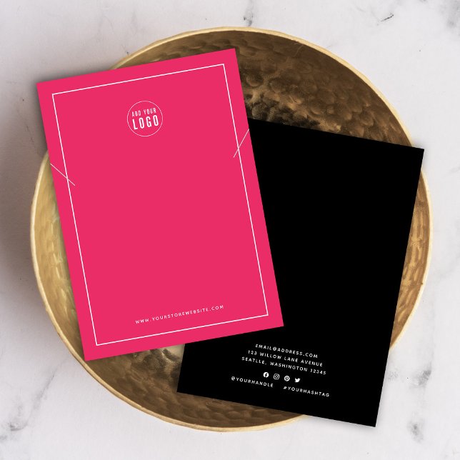 Cartes De Visite Ajouter une bordure de logo couleur personnalisée  (Créateur téléchargé)