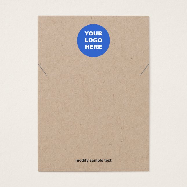 Cartes De Visite Ajouter Votre Collier Logo Kraft Display Card (Devant)