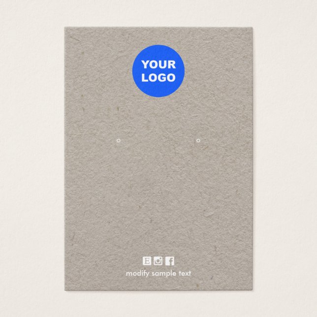 Cartes De Visite Ajouter Votre Logo Kraft Earring Black Display Car (Devant)