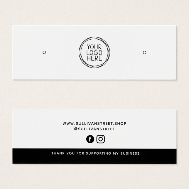 Cartes De Visite Ajouter Votre Logo Médias Sociaux Porte-Boucles D' (Devant & derrière)