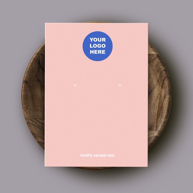 Cartes De Visite Ajouter Votre Logo Pink Peach Earring Display Card (Créateur téléchargé)