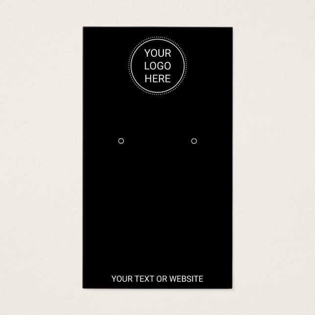 Cartes De Visite Ajouter Votre Logo Simple Black Earring Display Ca (Devant)