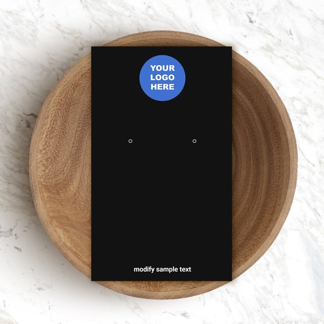 Cartes De Visite Ajouter Votre Logo Simple Black Earring Display Ca (Créateur téléchargé)
