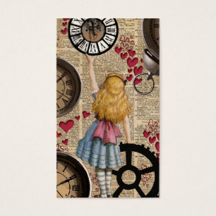 Cartes De Visite Alice au pays des merveilles voyageant à temps
