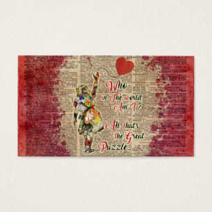 Cartes De Visite Alice, citation vintage de collage de &Rabbit fou