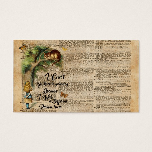 Cartes De Visite Alice et Cheshire (Devant)