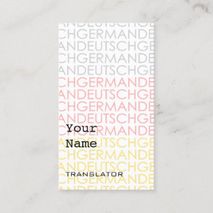 Cartes de visite allemands de traducteur ou