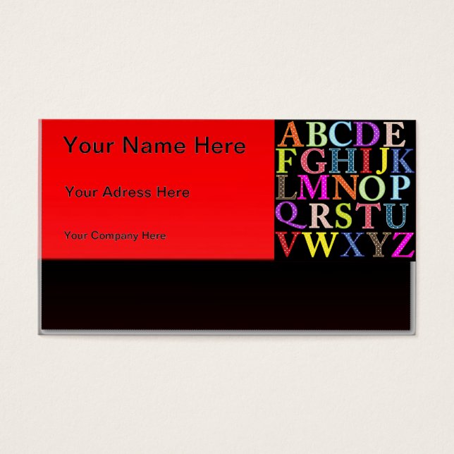 Cartes De Visite Alphabet (Devant)