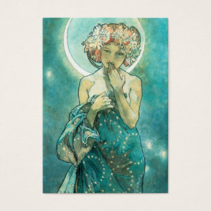Cartes De Visite Alphonse Mucha Lune Clair De Lune Art Nouveau