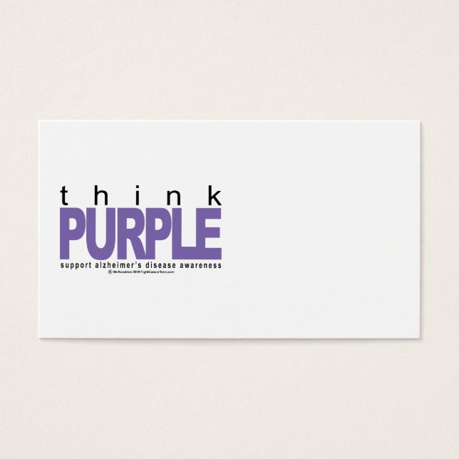 Cartes De Visite Alzheimers THINK Purple (Devant)