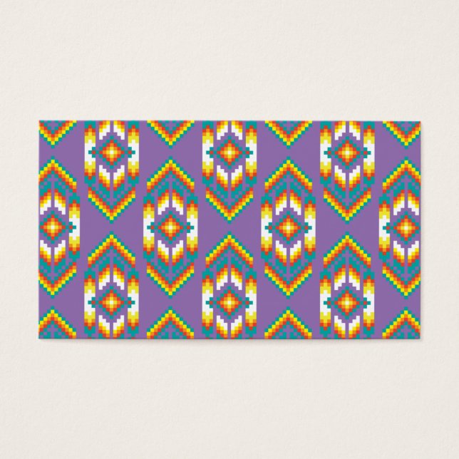 Cartes De Visite Amérindien Design violet (Devant)