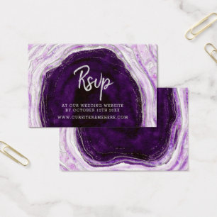 Cartes De Visite Amethyst Purple Geode Website RSVP Insérer des car