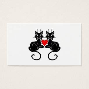 Cartes De Visite Amour de chat noir