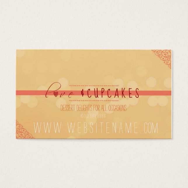 Cartes De Visite amour et cupcakes (Devant)