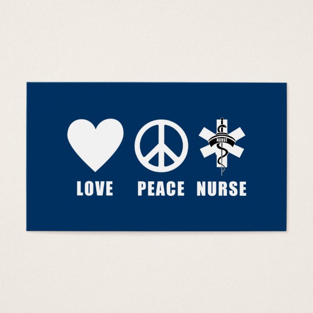 Cartes De Visite Amour Peace Nurse (Devant)