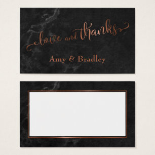 Cartes De Visite Amour & Remerciements Écriture cuivrée sur fond