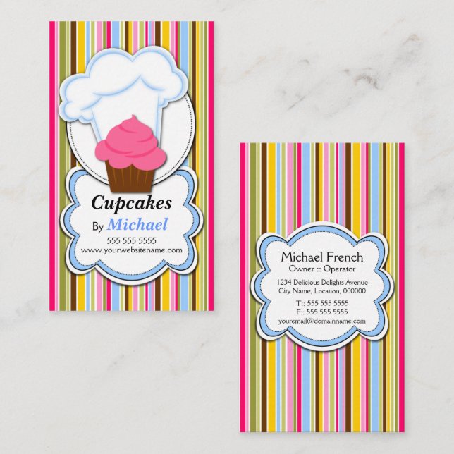 Cartes de visite amusantes pour gâteaux et chapeli (Devant / Derrière)