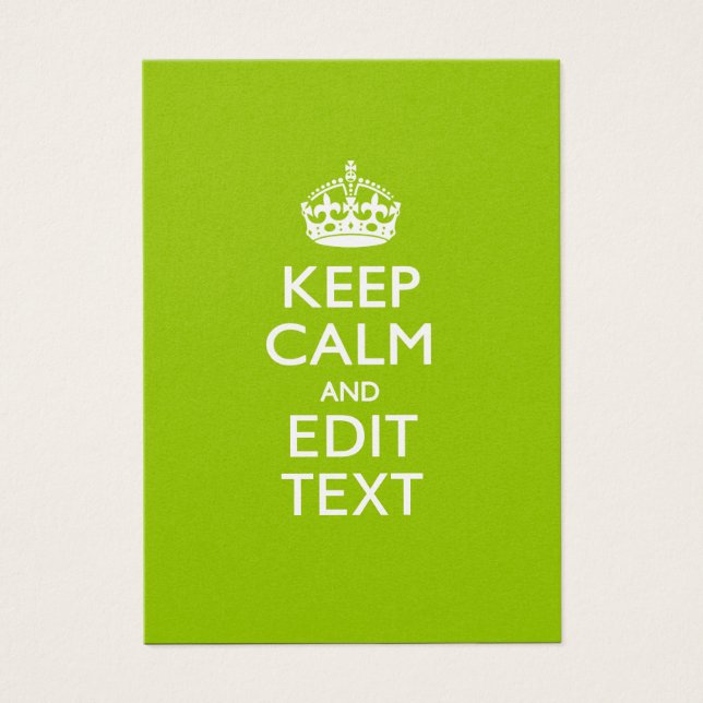 Cartes De Visite Android Vert Gardez Le Calme Et Votre Texte (Devant)