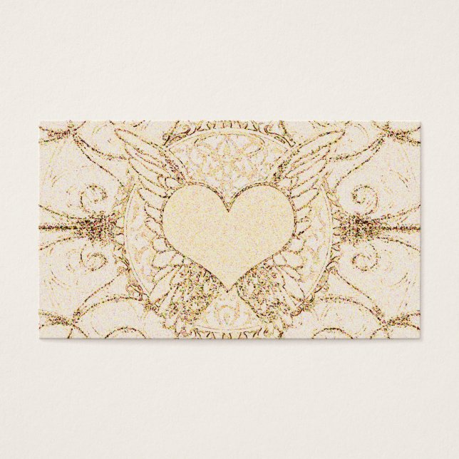 Cartes De Visite Ange ailes et coeur (Devant)