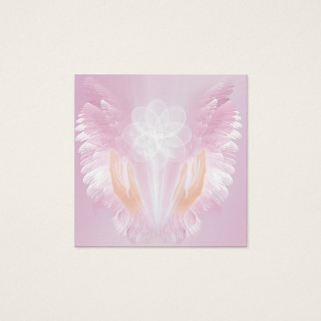 Cartes De Visite Ange ailes et mains de guérison (Devant)