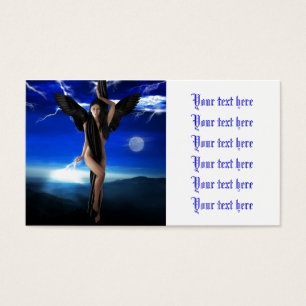 Cartes De Visite Ange noir, art gothique de beauté par l'amour