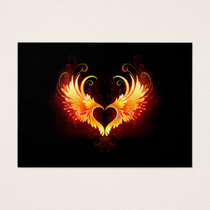 Cartes De Visite Angel Fire Heart with Wings