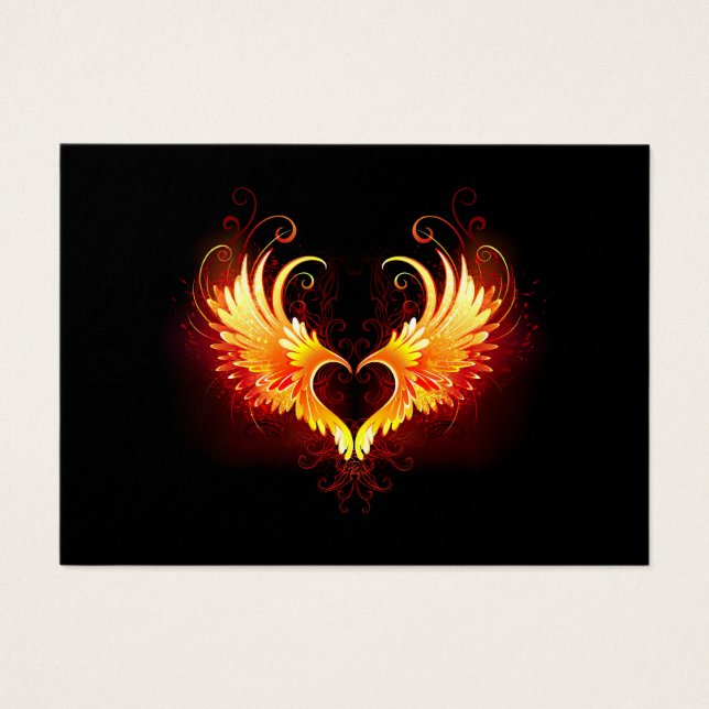 Cartes De Visite Angel Fire Heart with Wings (Devant)