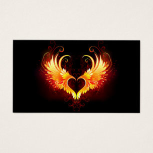 Cartes De Visite Angel Fire Heart with Wings