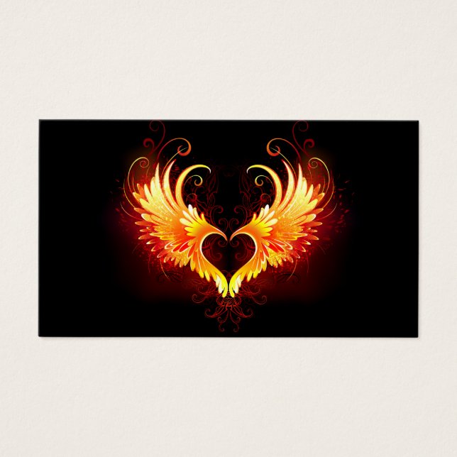 Cartes De Visite Angel Fire Heart with Wings (Devant)